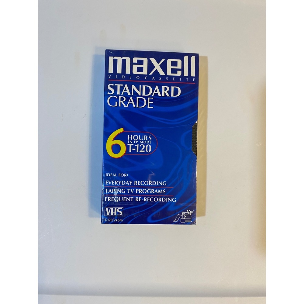 Maxell Standard Grade T-120‎ VHS Blank Video Cassette Tape 6 Hour Factory Sealed
